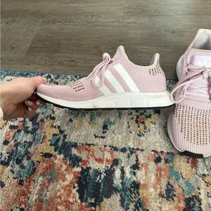 Pink adidas tennis shoes